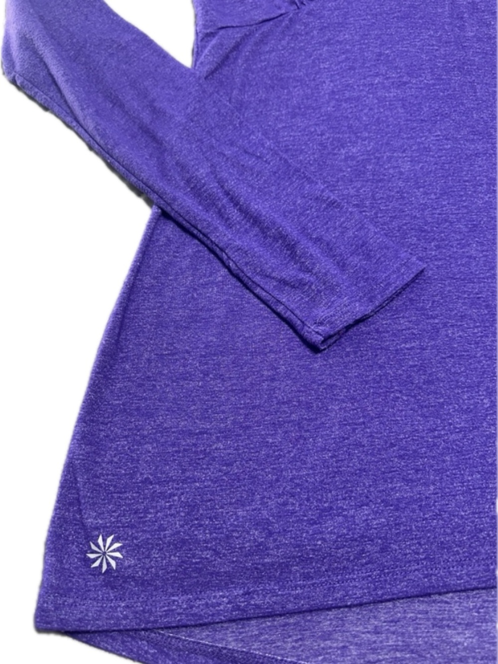 Athleta Krishna Tunic Top Purple Deep V-Neck Long Sleeve Thumbholes Women  Large - Picture 6 of 7